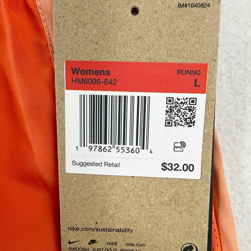 Nike Tempo Women Brief-Lined Running Short Size L Turf Orange Midrise HM6096-842 - Picture 5 of 8